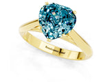 Yellow gold Heart Cut Blue Topaz Solitaire Engagement Ring with Cathedral Setting and Four-Prong Mount_67
