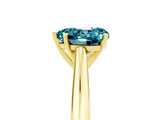 Yellow gold Heart Cut Blue Topaz Solitaire Engagement Ring with Cathedral Setting and Four-Prong Mount_71