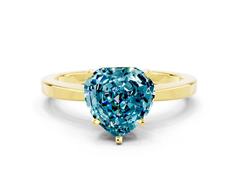 Yellow gold Heart Cut Blue Topaz Solitaire Engagement Ring with Classic Band and Four-Prong Setting_24