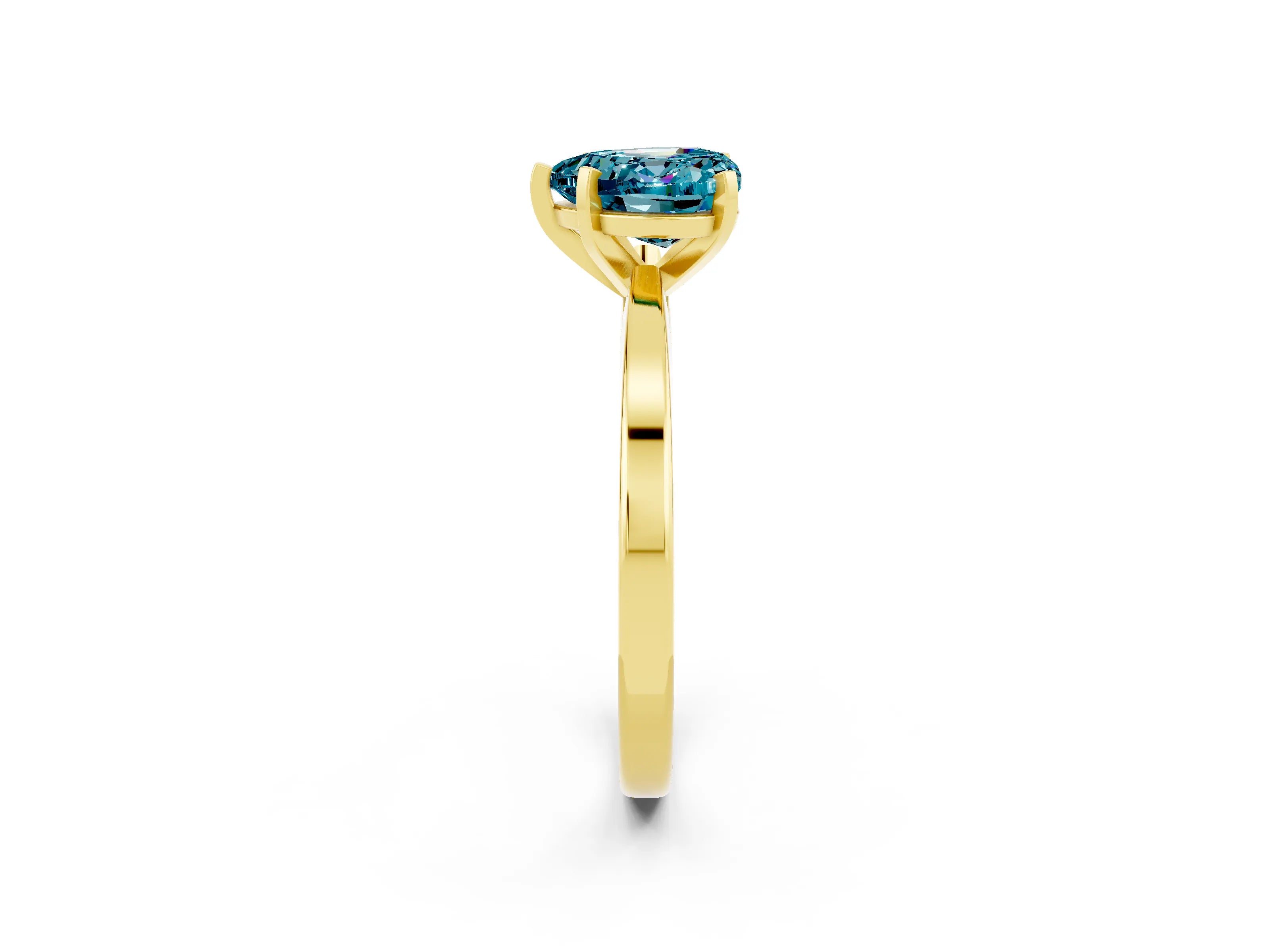 Yellow gold Heart Cut Blue Topaz Solitaire Engagement Ring with Classic Band and Four-Prong Setting_26