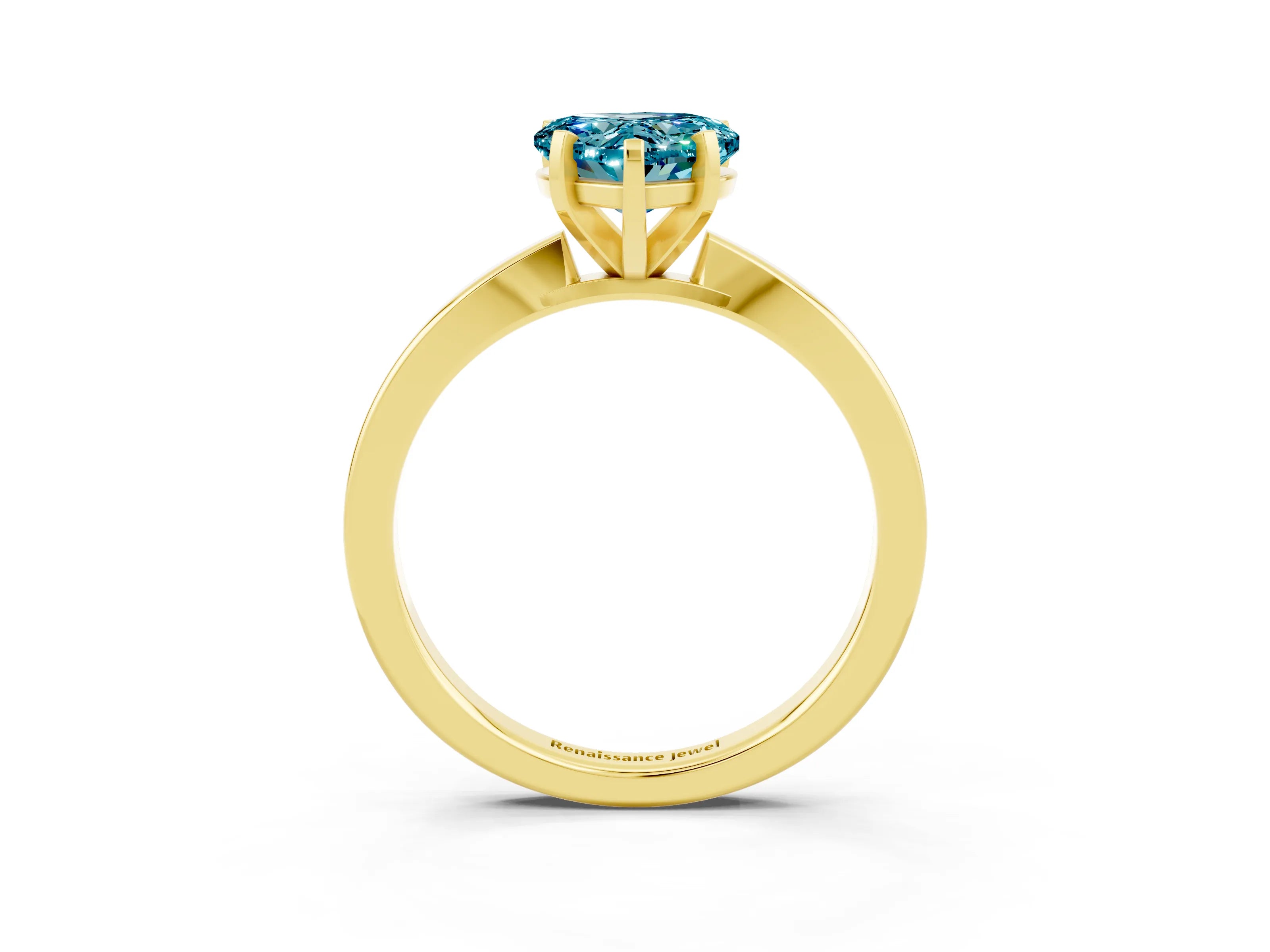 Yellow gold Heart Cut Blue Topaz Solitaire Engagement Ring with Classic Band and Four-Prong Setting_27