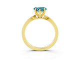 Yellow gold Heart Cut Blue Topaz Solitaire Engagement Ring with Classic Band and Four-Prong Setting_27