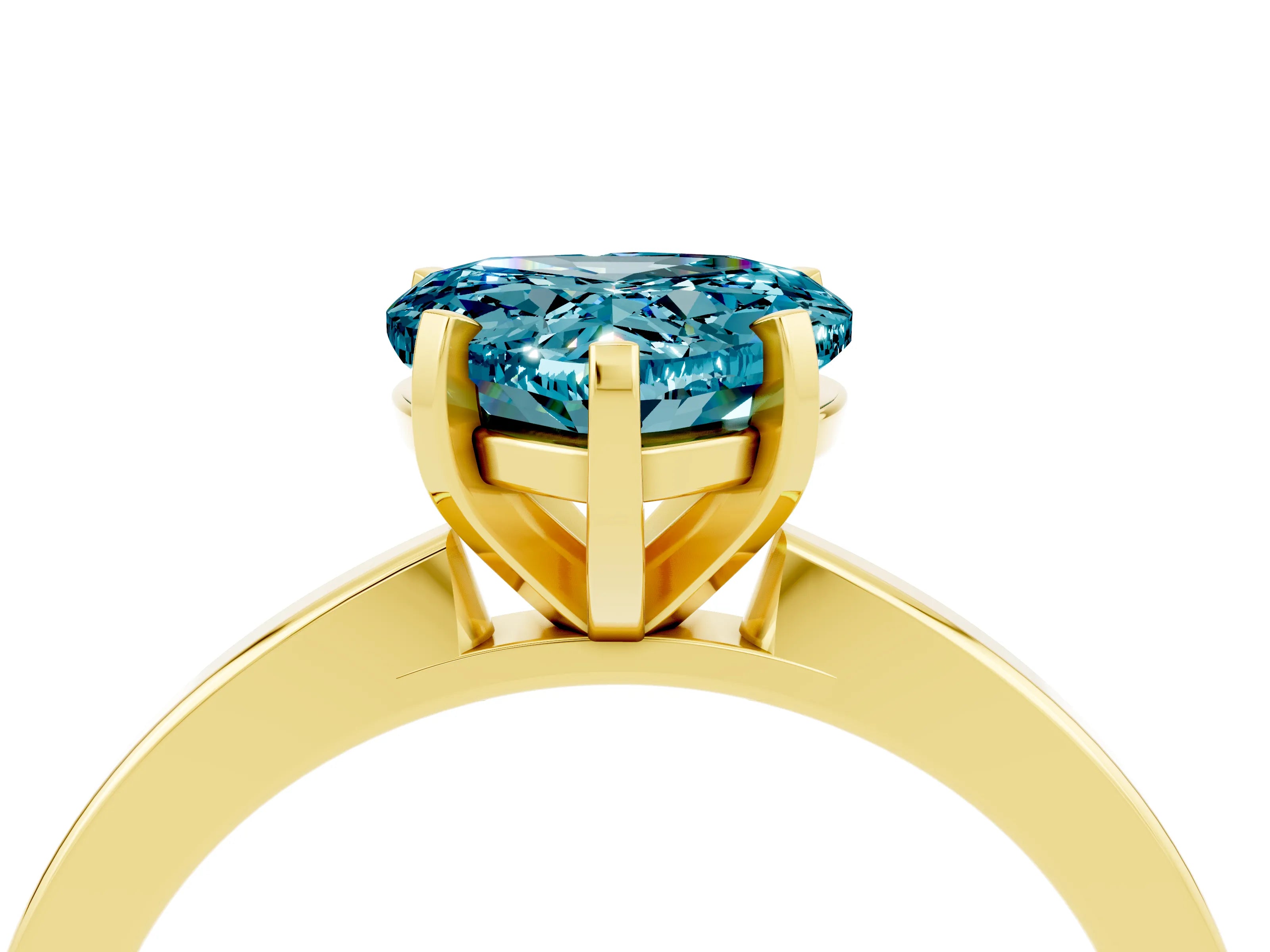Yellow gold Heart Cut Blue Topaz Solitaire Engagement Ring with Classic Band and Four-Prong Setting_28