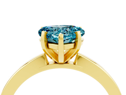 Yellow gold Heart Cut Blue Topaz Solitaire Engagement Ring with Classic Band and Four-Prong Setting_28