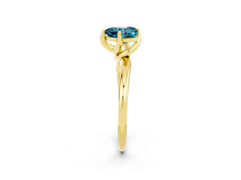 Yellow gold Heart Cut Blue Topaz Solitaire Engagement Ring with Four-Prong Setting and Classic Band_14