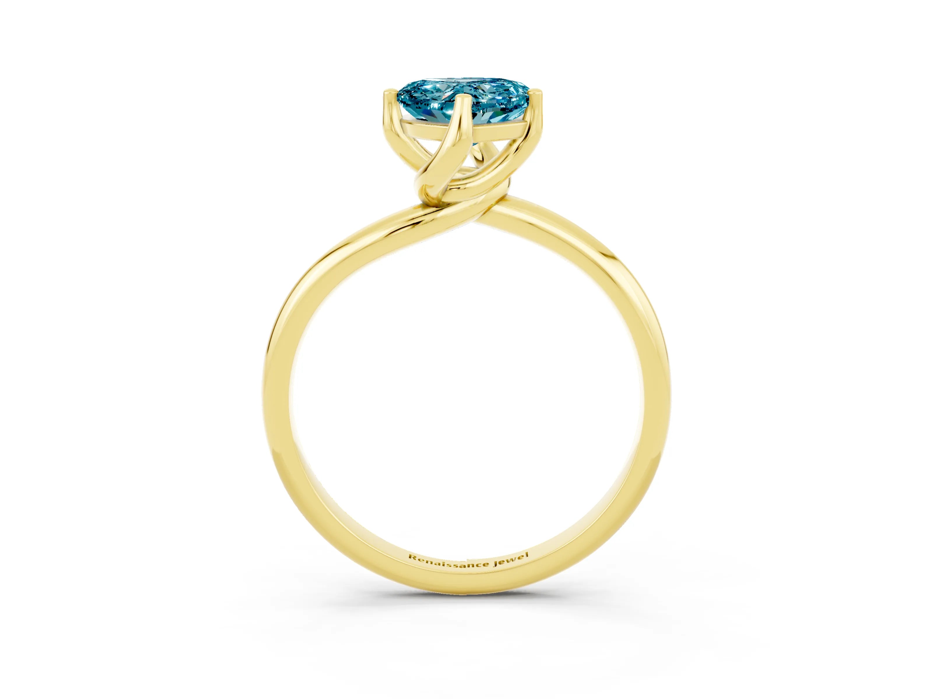 Yellow gold Heart Cut Blue Topaz Solitaire Engagement Ring with Four-Prong Setting and Classic Band_15