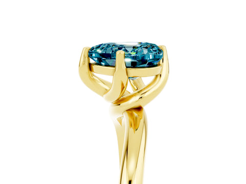 Yellow gold Heart Cut Blue Topaz Solitaire Engagement Ring with Four-Prong Setting and Classic Band_17