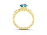 Yellow gold Heart Cut Blue Topaz Solitaire Engagement Ring with Round Band and Four-Prong Setting_3