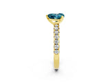 Yellow gold Heart Cut Blue Topaz Solitaire Pavé Engagement Ring with Round Band and Prong Setting_14