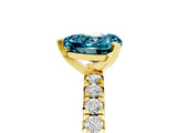 Yellow gold Heart Cut Blue Topaz Solitaire Pavé Engagement Ring with Round Band and Prong Setting_17