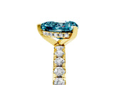 Yellow gold Heart Cut Blue Topaz Solitaire Ring with Round  Pavé Band and Four-Prong Setting_41