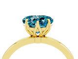 Yellow gold Heart Cut Blue Topaz Solitaire Ring with Thin Band and Prong Setting_16