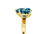 Yellow gold Heart Cut Blue Topaz Solitaire Ring with Thin Band and Prong Setting_17