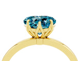 Yellow gold Heart Cut Blue Topaz Solitaire Ring with Thin Band and Prong Setting_28