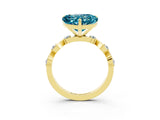 Yellow gold Heart Cut Blue Topaz Solitaire Twisted Band with Round  Accents and Prong Setting_15