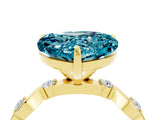 Yellow gold Heart Cut Blue Topaz Solitaire Twisted Band with Round  Accents and Prong Setting_16
