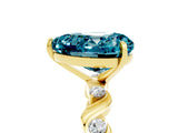 Yellow gold Heart Cut Blue Topaz Solitaire Twisted Band with Round  Accents and Prong Setting_17