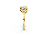 Yellow gold Heart Cut Brilliant Diamond Cluster Accent Solitaire Ring with Prong Setting_5