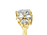 Yellow gold Heart Cut Brilliant Diamond Cluster Accent Solitaire Ring with Prong Setting_8