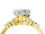 Yellow gold Heart Cut Brilliant Diamond Solitaire Ring with Pear Side Stones and Four-Prong Setting_7