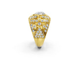 Yellow gold Heart Cut Brilliant Halo Pave Diamond Milgrain Ring_15
