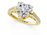 Yellow gold Heart Cut Cathedral Pave Diamond Engagement Ring with Six-Prong Setting_33