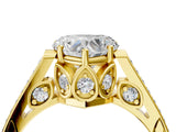 Yellow gold Heart Cut Cathedral Pave Diamond Engagement Ring with Six-Prong Setting_36