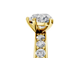 Yellow gold Heart Cut Channel Set Diamond Engagement Ring with Four-Prong Setting_205