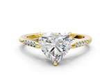 Yellow gold Heart Cut Channel Set Solitaire Engagement Ring with Four-Prong Setting_205