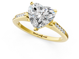 Yellow gold Heart Cut Channel Set Solitaire Engagement Ring with Four-Prong Setting_206