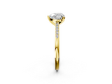 Yellow gold Heart Cut Channel Set Solitaire Engagement Ring with Four-Prong Setting_207