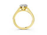 Yellow gold Heart Cut Channel Set Solitaire Engagement Ring with Four-Prong Setting_208