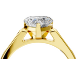 Yellow gold Heart Cut Channel Set Solitaire Engagement Ring with Four-Prong Setting_209
