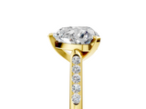 Yellow gold Heart Cut Channel Set Solitaire Engagement Ring with Four-Prong Setting_210