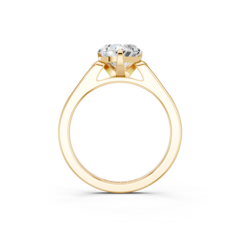 Yellow gold Heart Cut Channel Set Solitaire Engagement Ring with Four-Prong Setting_76