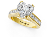 Yellow gold Heart Cut Channel Set Solitaire Engagement Ring with Prong Setting_34