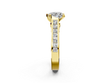 Yellow gold Heart Cut Channel Set Solitaire Engagement Ring with Prong Setting_35