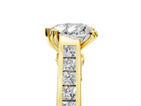Yellow gold Heart Cut Channel Set Solitaire Engagement Ring with Prong Setting_38