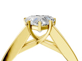 Yellow gold Heart Cut Channel Set Solitaire Ring with Four-Prong Setting_10