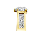 Yellow gold Heart Cut Channel Set Solitaire Ring with Four-Prong Setting_11