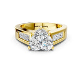 Yellow gold Heart Cut Channel Set Solitaire Ring with Four-Prong Setting_6