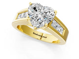 Yellow gold Heart Cut Channel Set Solitaire Ring with Four-Prong Setting_7
