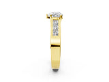 Yellow gold Heart Cut Channel Set Solitaire Ring with Four-Prong Setting_8