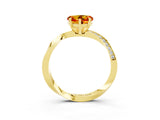 Yellow gold Heart Cut Citrine Engagement Ring with Side Stone Accents and Four-Prong Setting_63