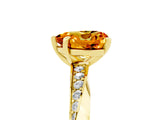Yellow gold Heart Cut Citrine Engagement Ring with Side Stone Accents and Four-Prong Setting_65