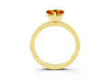 Yellow gold Heart Cut Citrine Milgrain Pavé Engagement Ring with Four-Prong Setting_15