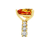Yellow gold Heart Cut Citrine Pavé Solitaire Ring with Round Band and Prong Setting_17