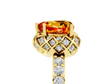 Yellow gold Heart Cut Citrine Scalloped Halo Engagement Ring with Round Shared Prong Band_41