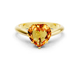 Yellow gold Heart Cut Citrine Solitaire Engagement Ring with Cathedral Setting and Four-Prong Mount_24