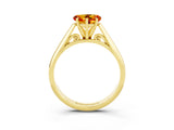 Yellow gold Heart Cut Citrine Solitaire Engagement Ring with Cathedral Setting and Four-Prong Mount_27